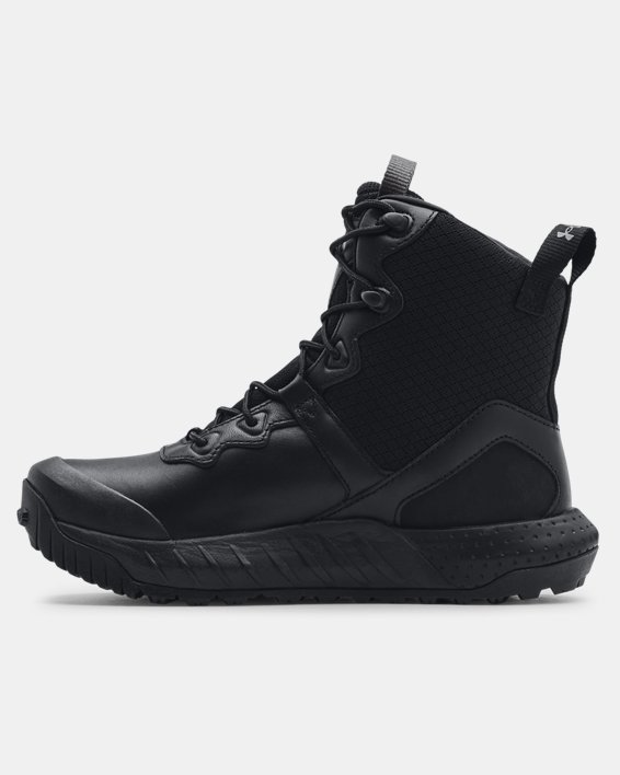 Women's UA Micro G® Valsetz Leather Waterproof Tactical Boots, Black, pdpMainDesktop image number 1